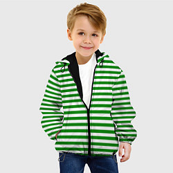 Куртка с капюшоном детская Тельняшка зеленая Пограничных войск, цвет: 3D-черный — фото 2