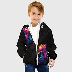 Куртка с капюшоном детская Киберпанк Птица, цвет: 3D-белый — фото 2