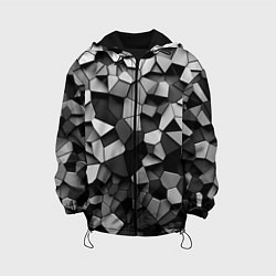 Куртка с капюшоном детская Серые стальные плиты, цвет: 3D-черный