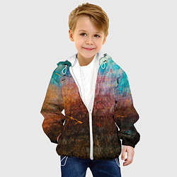 Куртка с капюшоном детская Разноцветные тени и краски, цвет: 3D-белый — фото 2