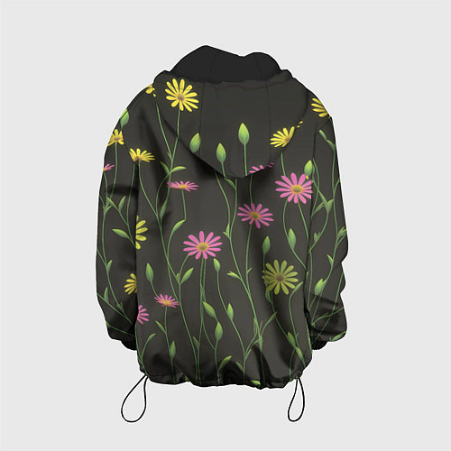 Детская куртка Полевые цветочки на темном фоне / 3D-Черный – фото 2