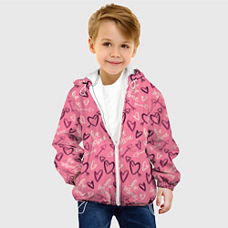 Куртка с капюшоном детская Be mine паттерн, цвет: 3D-белый — фото 2