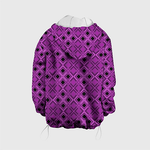 Детская куртка Геометрический узор в пурпурных и лиловых тонах / 3D-Белый – фото 2