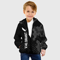Куртка с капюшоном детская Valorant glitch на темном фоне: по-вертикали, цвет: 3D-черный — фото 2