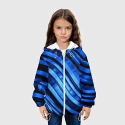 Куртка с капюшоном детская Темно-синий металлик, цвет: 3D-белый — фото 2