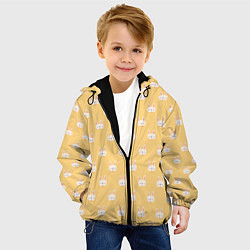 Куртка с капюшоном детская Кролики паттерн, цвет: 3D-черный — фото 2