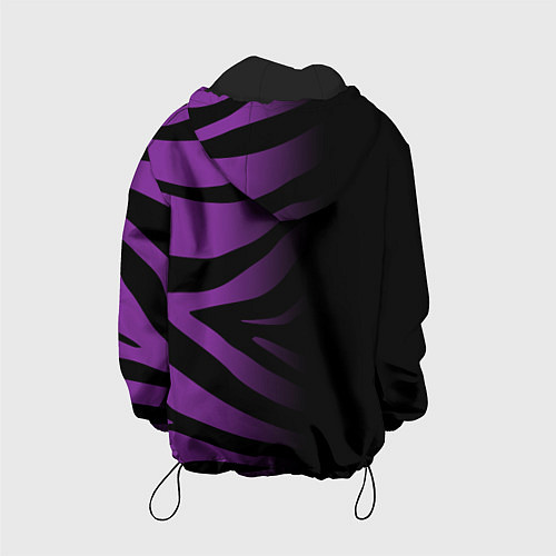 Детская куртка Фиолетовый с черными полосками зебры / 3D-Черный – фото 2