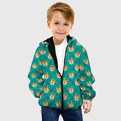 Куртка с капюшоном детская Милый тигр паттерн, цвет: 3D-черный — фото 2