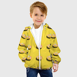Куртка с капюшоном детская Тыква с глазами, цвет: 3D-белый — фото 2