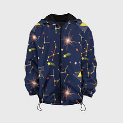 Куртка с капюшоном детская Созвездия, цвет: 3D-черный