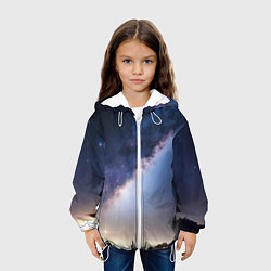 Куртка с капюшоном детская Звёздное небо и горы, цвет: 3D-белый — фото 2