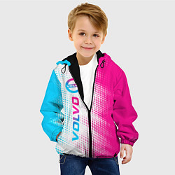 Куртка с капюшоном детская Volvo neon gradient style: по-вертикали, цвет: 3D-черный — фото 2