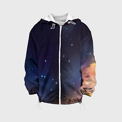 Куртка с капюшоном детская Космическое полотно, цвет: 3D-белый