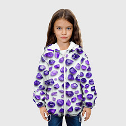 Куртка с капюшоном детская Россыпь аметистов, цвет: 3D-белый — фото 2