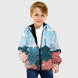 Куртка с капюшоном детская Вид на Фудзияму - Япония, цвет: 3D-черный — фото 2