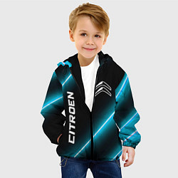 Куртка с капюшоном детская Citroen неоновые лампы, цвет: 3D-черный — фото 2