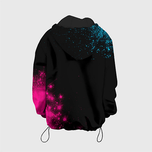Детская куртка Doom - neon gradient: надпись, символ / 3D-Черный – фото 2
