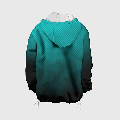 Детская куртка Бирюзово-черный дым - Хуф и Ся / 3D-Белый – фото 2