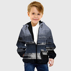 Куртка с капюшоном детская Тёмный металлический город будущего, цвет: 3D-черный — фото 2
