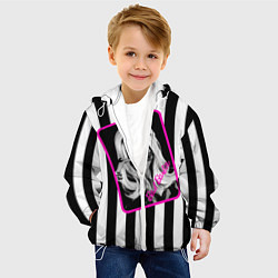 Куртка с капюшоном детская Барби и полосы, цвет: 3D-белый — фото 2