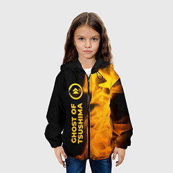 Куртка с капюшоном детская Ghost of Tsushima - gold gradient: по-вертикали, цвет: 3D-черный — фото 2