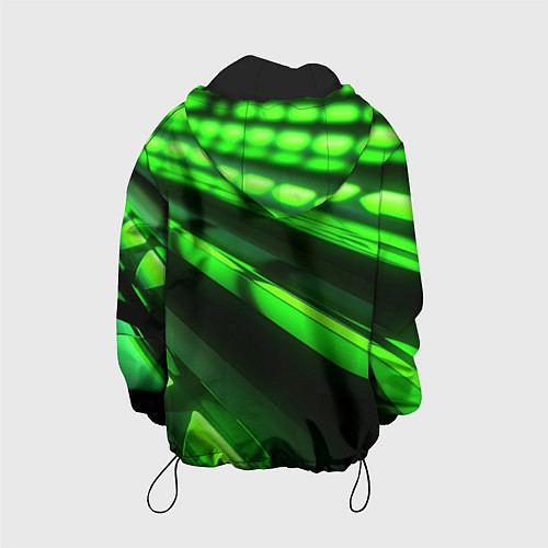 Детская куртка Green neon abstract / 3D-Черный – фото 2