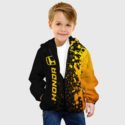 Куртка с капюшоном детская Honda - gold gradient: по-вертикали, цвет: 3D-черный — фото 2