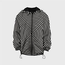 Куртка с капюшоном детская Оптическая спираль, цвет: 3D-черный