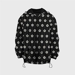 Куртка с капюшоном детская Японский узор цветов, цвет: 3D-черный