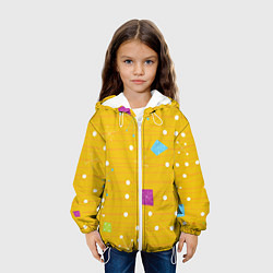 Куртка с капюшоном детская Yellow abstraction, цвет: 3D-белый — фото 2