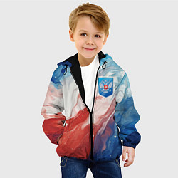 Куртка с капюшоном детская Герб РФ, цвет: 3D-черный — фото 2