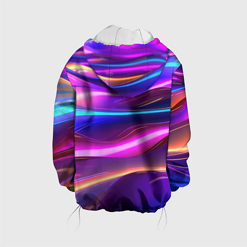 Детская куртка Неоновые волны / 3D-Белый – фото 2