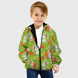 Куртка с капюшоном детская Летние зайчики, цвет: 3D-черный — фото 2