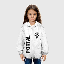 Куртка с капюшоном детская Portal glitch на светлом фоне: надпись, символ, цвет: 3D-белый — фото 2