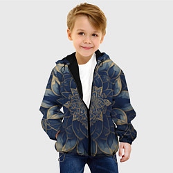 Куртка с капюшоном детская Синяя мандала, цвет: 3D-черный — фото 2