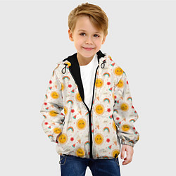 Куртка с капюшоном детская Летний милый паттерн, цвет: 3D-черный — фото 2