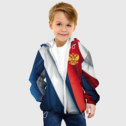 Куртка с капюшоном детская Герб России абстракция, цвет: 3D-белый — фото 2