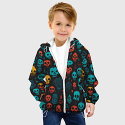 Куртка с капюшоном детская Skull party, цвет: 3D-белый — фото 2