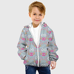 Куртка с капюшоном детская Калейдоскоп фигур, цвет: 3D-белый — фото 2