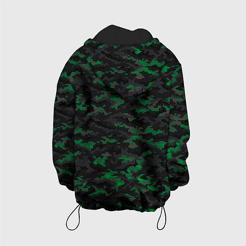 Детская куртка Точечный камуфляжный узор Spot camouflage pattern / 3D-Черный – фото 2