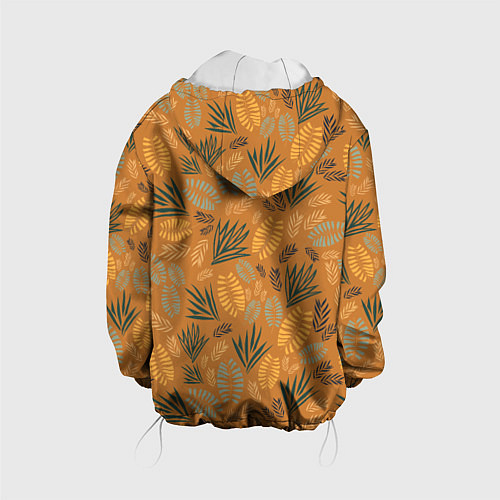 Детская куртка Мексиканские оранжевые папаротники / 3D-Белый – фото 2