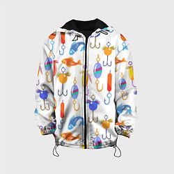 Куртка с капюшоном детская Рыбалочка, цвет: 3D-черный