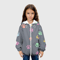 Куртка с капюшоном детская Цветные лапки, цвет: 3D-белый — фото 2
