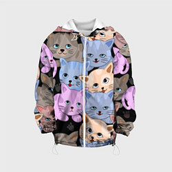 Куртка с капюшоном детская Cats party, цвет: 3D-белый