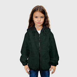 Куртка с капюшоном детская Текстура рябь темно-зелёный, цвет: 3D-черный — фото 2