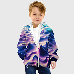 Куртка с капюшоном детская Морское дно абстракция, цвет: 3D-белый — фото 2