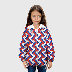 Куртка с капюшоном детская Россия - плетёнка, цвет: 3D-белый — фото 2
