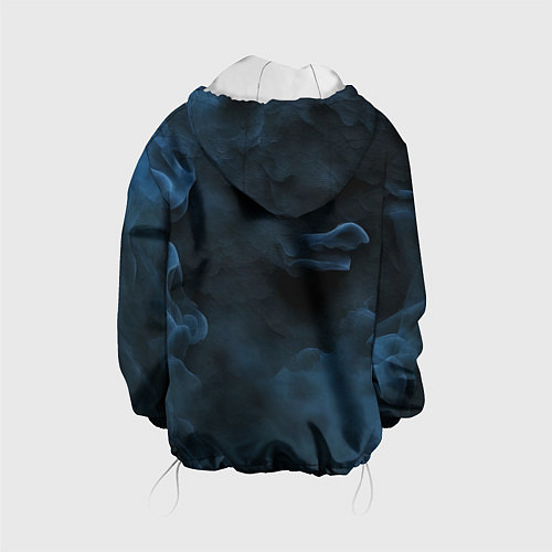 Детская куртка Синий туман текстура от нейросети / 3D-Белый – фото 2