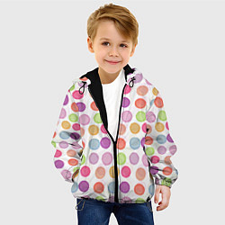 Куртка с капюшоном детская Цветные кружочки, цвет: 3D-черный — фото 2
