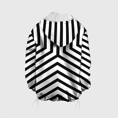 Детская куртка Черно-белые полосы в узоре / 3D-Белый – фото 2